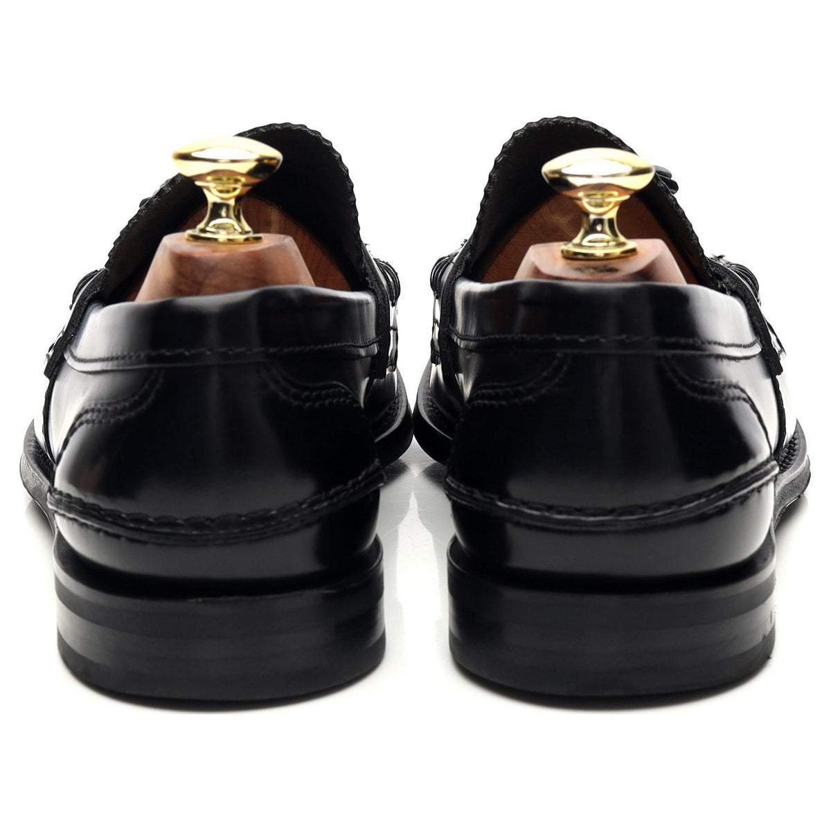&#39;Tiverton&#39; Black Leather Tassel Loafers UK 7.5 F
