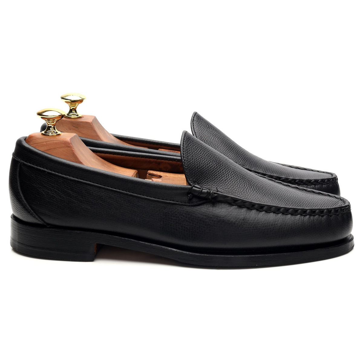 &#39;Sanibel&#39; Black Grain Leather Loafers UK 8 US 9 E