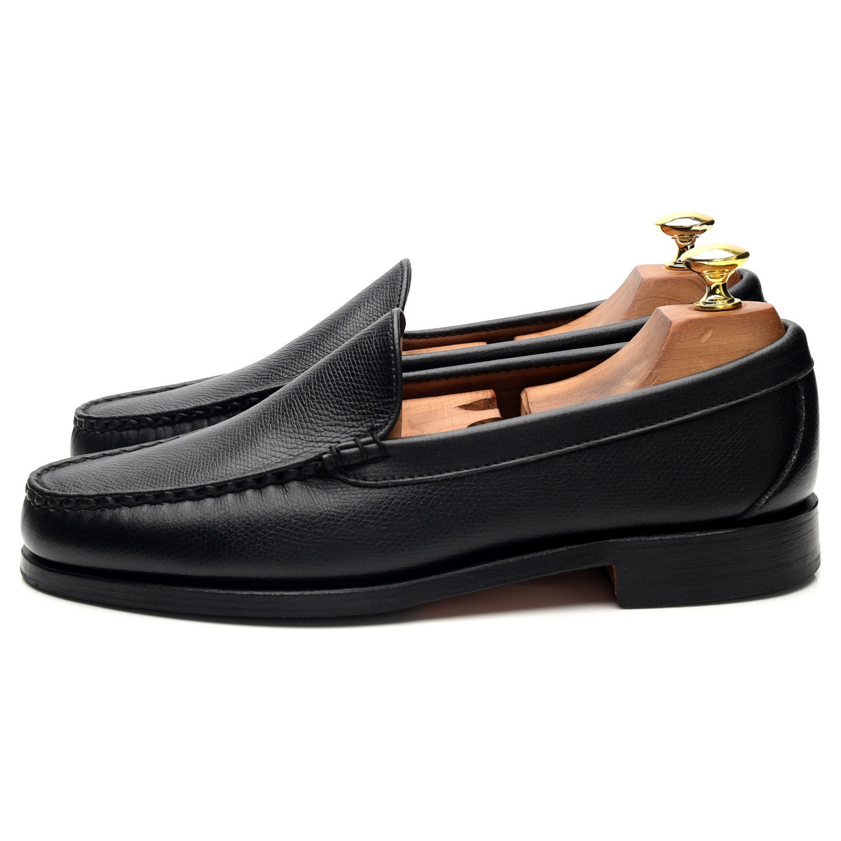 &#39;Sanibel&#39; Black Grain Leather Loafers UK 8 US 9 E