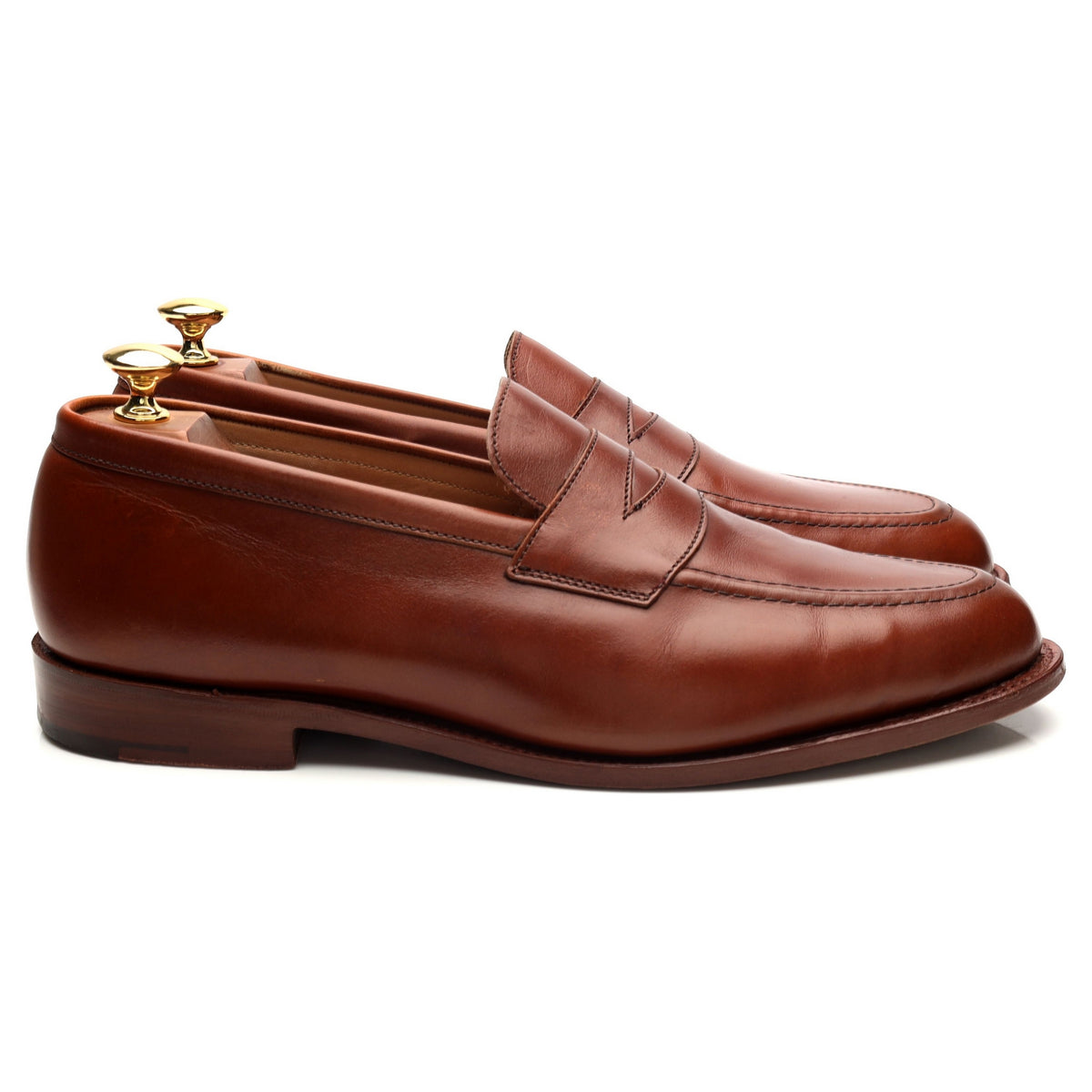 Tan Brown Leather Penny Loafers UK 9.5