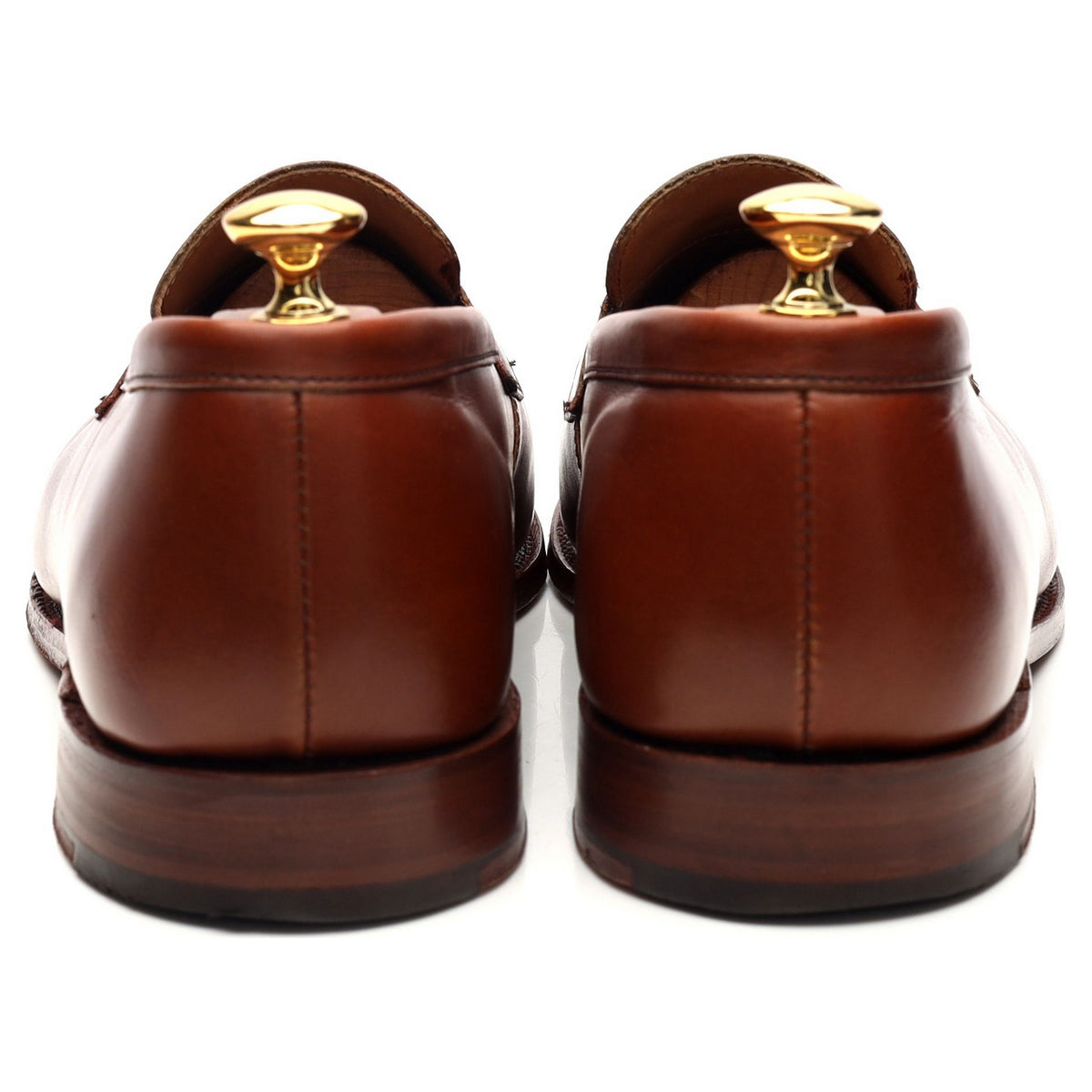 Tan Brown Leather Penny Loafers UK 9.5