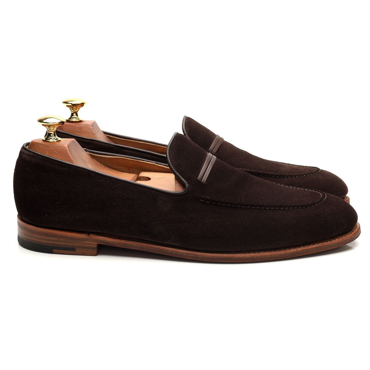 &#39;Amble&#39; Dark Brown Suede Loafers UK 8 E