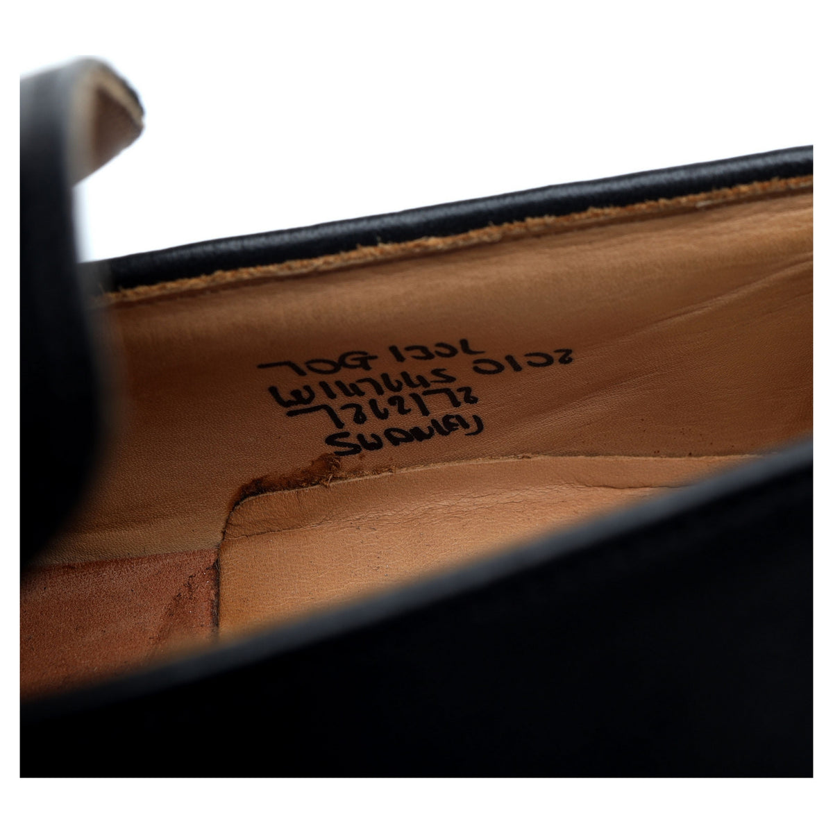 &#39;Swanley&#39; Black Leather Split Toe Penny Loafers UK 7 G