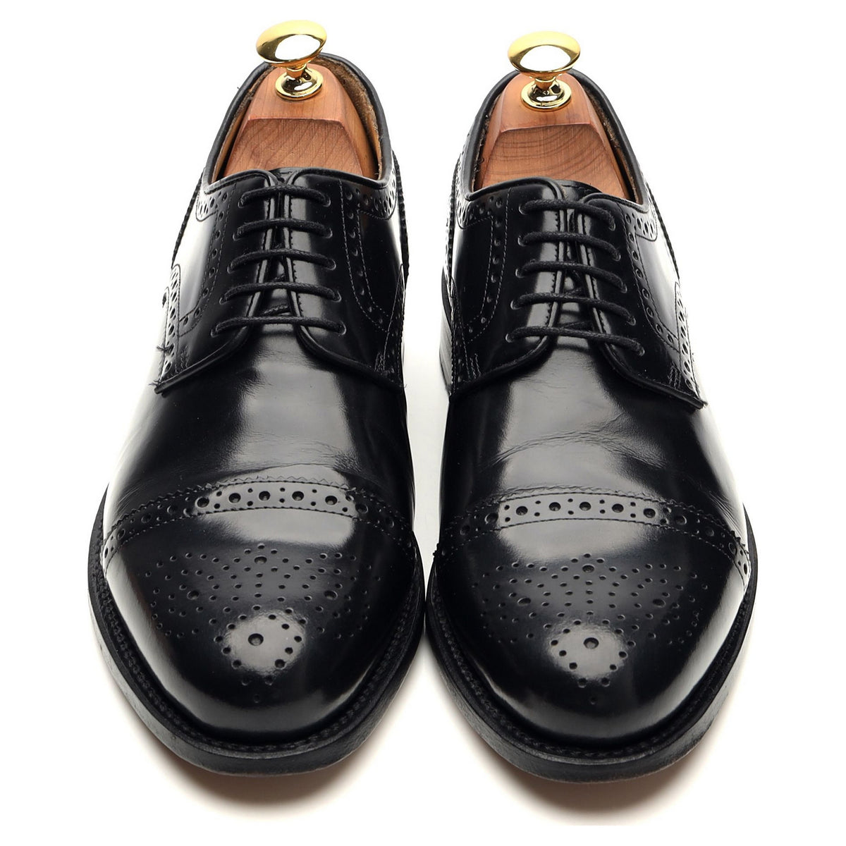 Savile Row Black Leather Derby Brogues UK 6 F