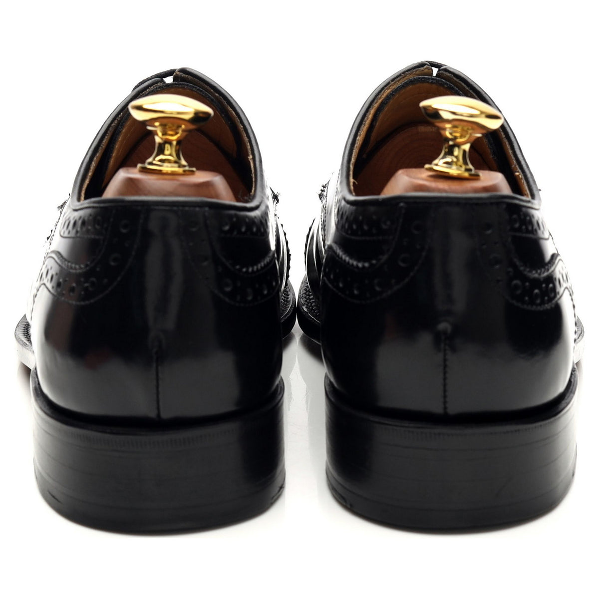 Savile Row Black Leather Derby Brogues UK 6 F