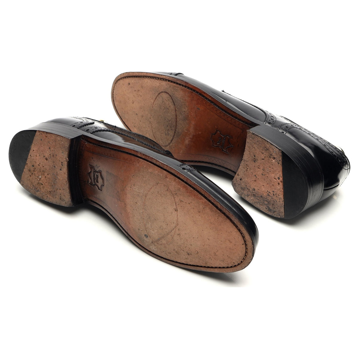 Savile Row Black Leather Derby Brogues UK 6 F