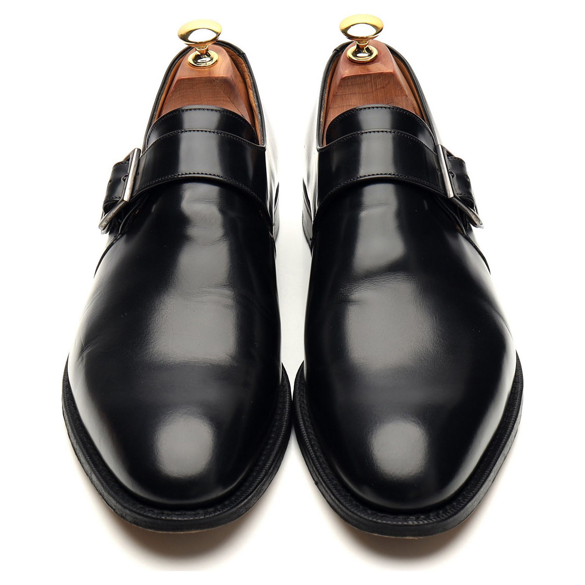 &#39;Lisbon&#39; Black Leather Monk Strap UK 9.5 F