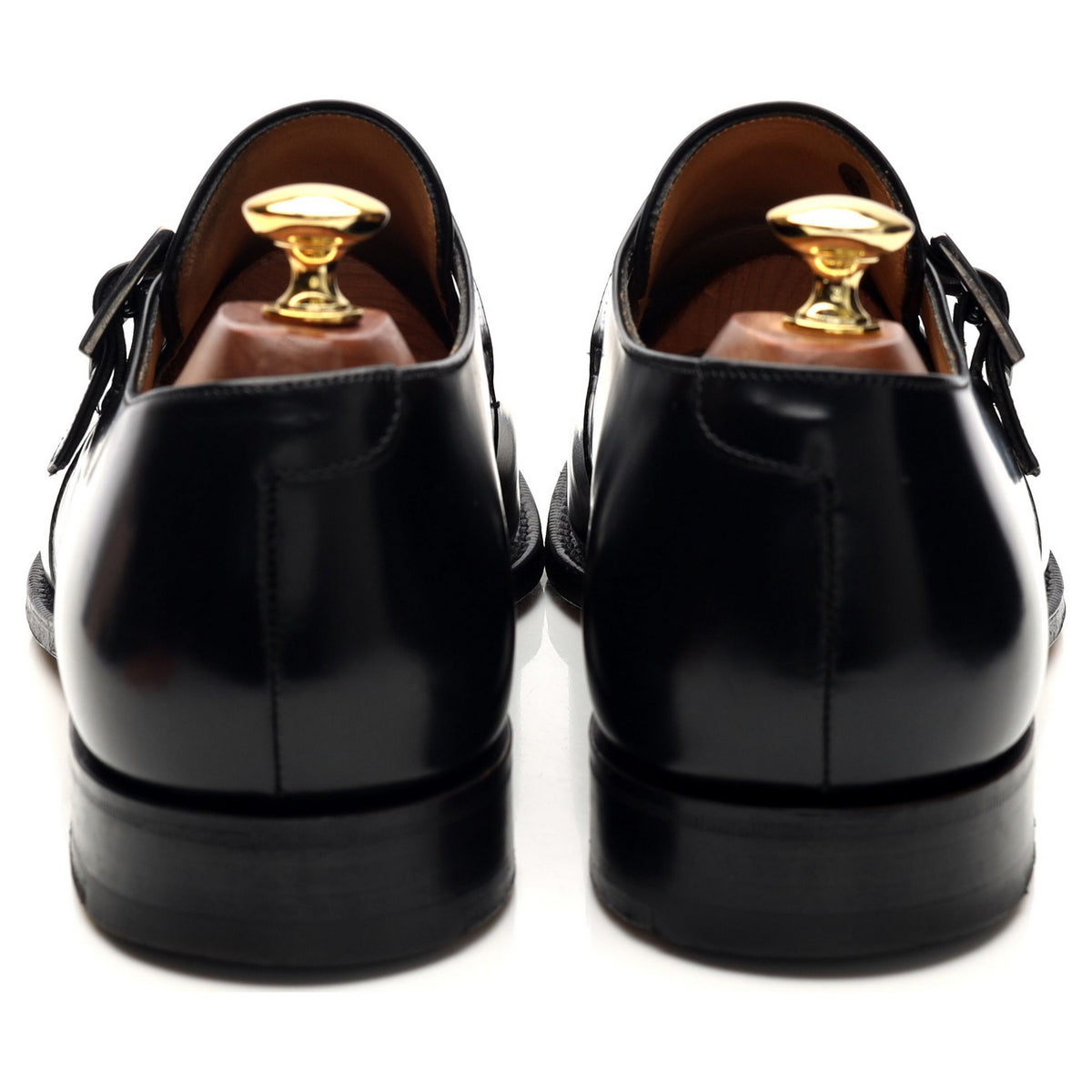 &#39;Lisbon&#39; Black Leather Monk Strap UK 9.5 F