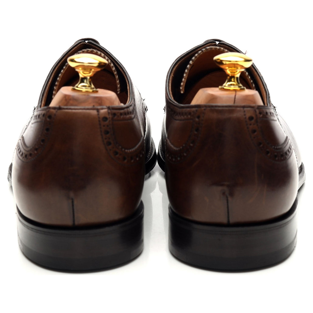 Gieves &amp; Hawkes Dark Brown Leather Derby Brogues UK 12 F