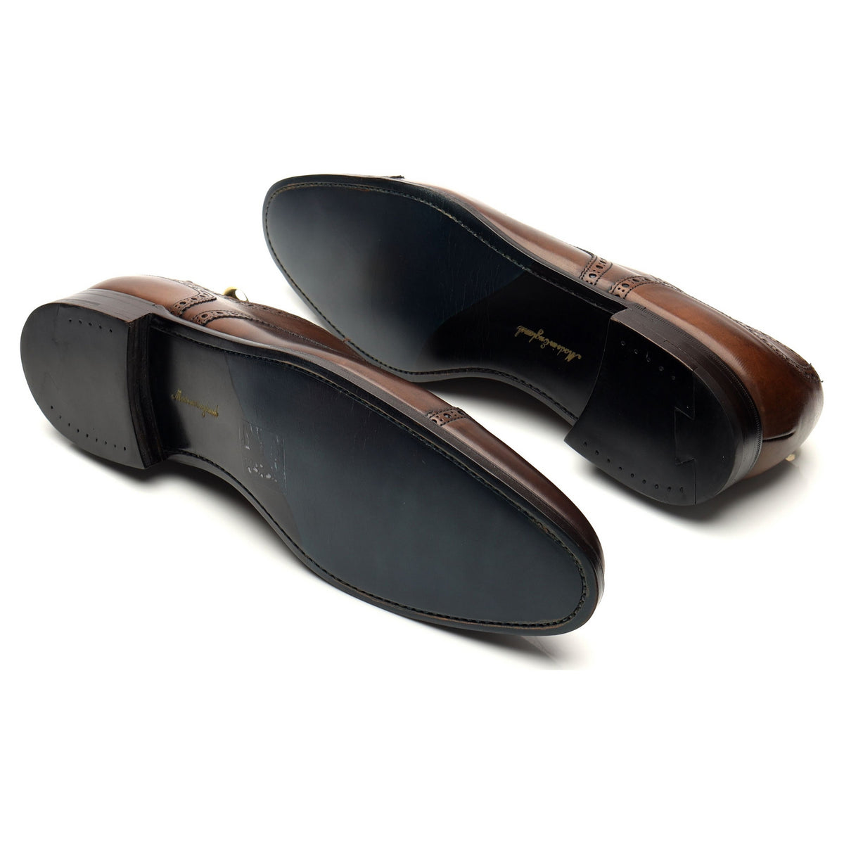 Gieves &amp; Hawkes Dark Brown Leather Derby Brogues UK 12 F