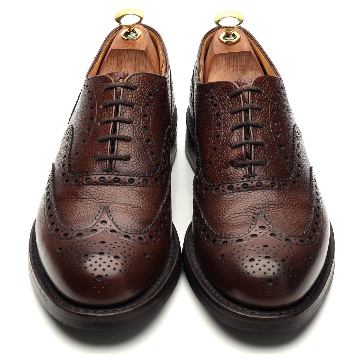 &#39;Amersham&#39; Dark Brown Grain Leather Oxford Brogues UK 8 F