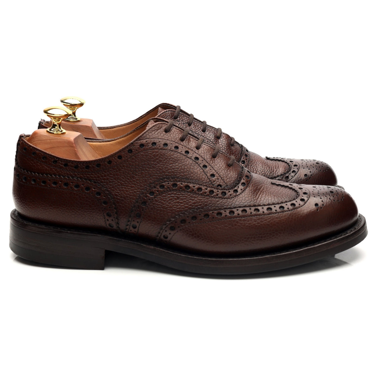 &#39;Amersham&#39; Dark Brown Grain Leather Oxford Brogues UK 8 F