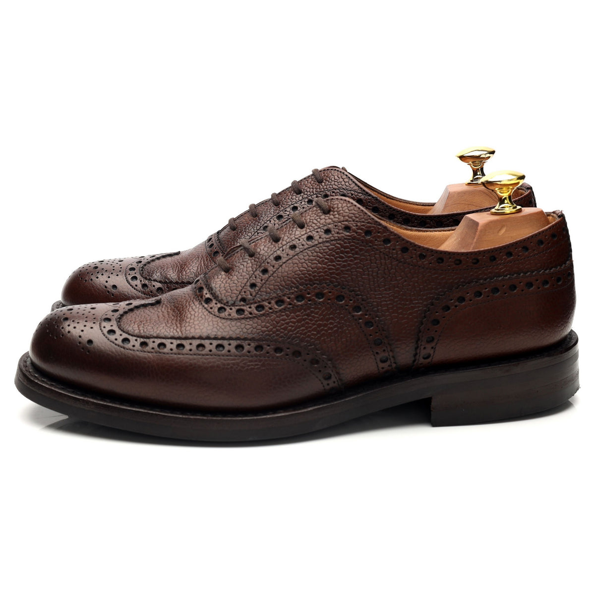 &#39;Amersham&#39; Dark Brown Grain Leather Oxford Brogues UK 8 F
