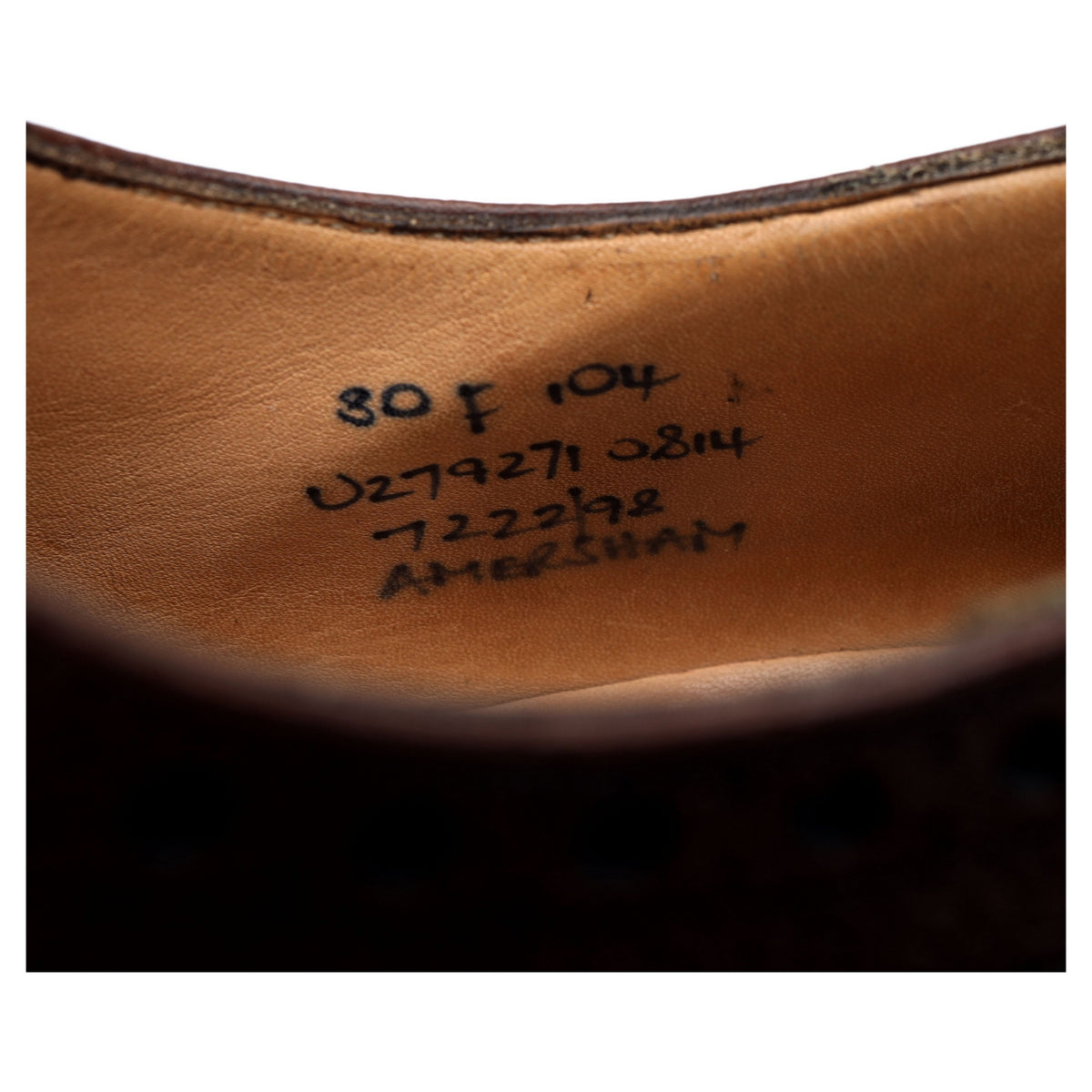 &#39;Amersham&#39; Dark Brown Grain Leather Oxford Brogues UK 8 F