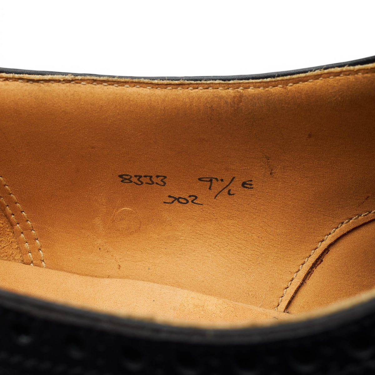 New & Lingwood Black Leather Slip On Brogue Loafers UK 9.5 E