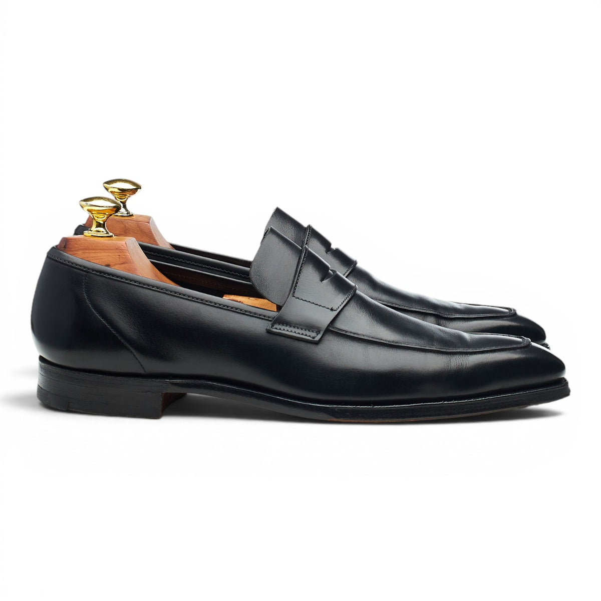 'George' Black Leather Loafers UK 7 E