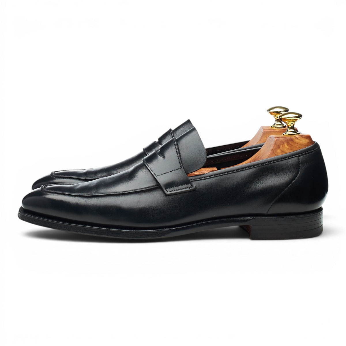 'George' Black Leather Loafers UK 7 E