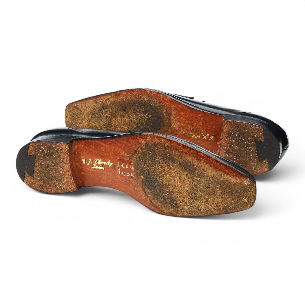'George' Black Leather Loafers UK 7 E