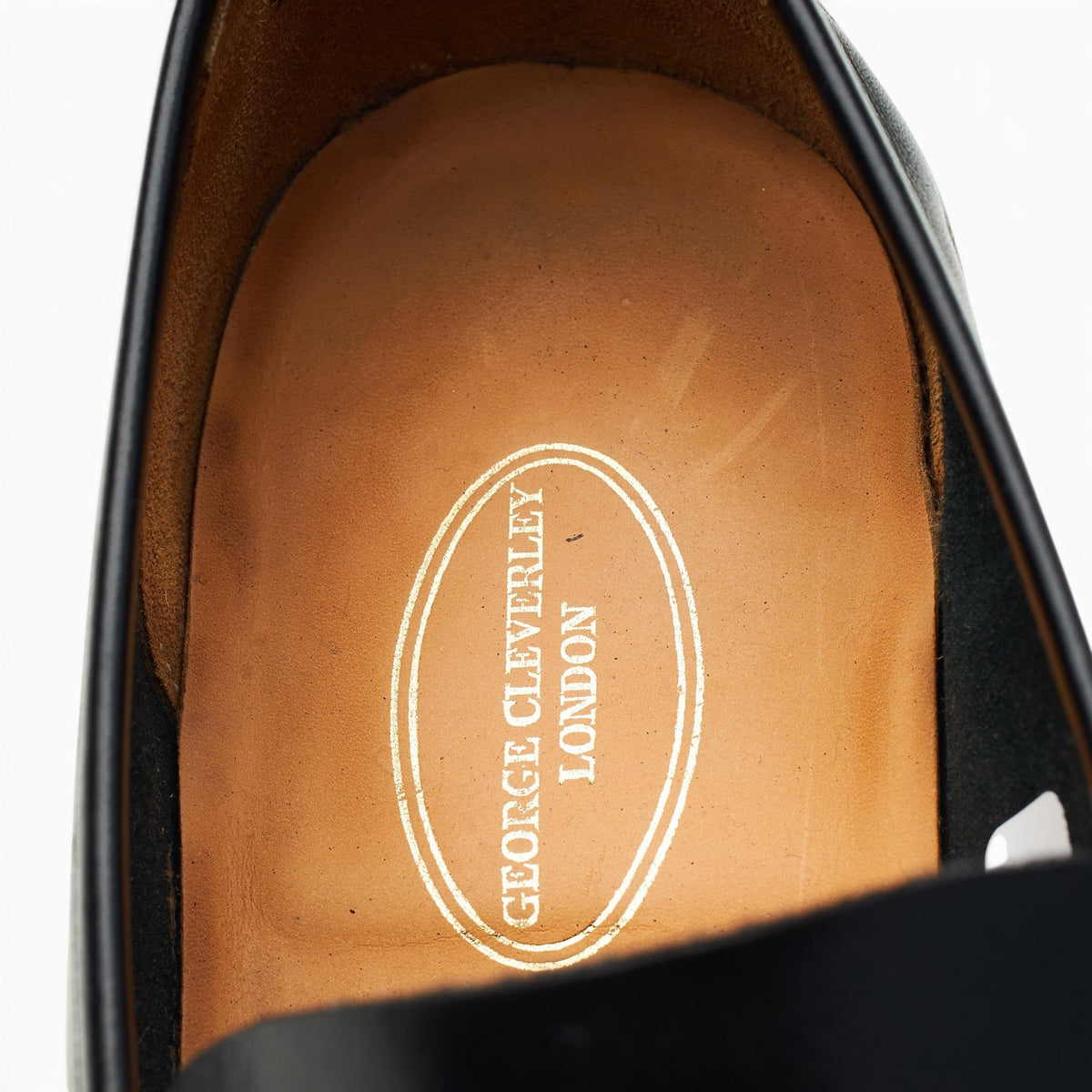 'George' Black Leather Loafers UK 7 E