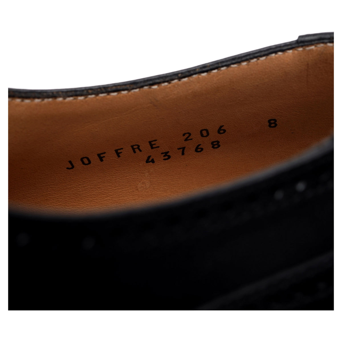 &#39;Joffre&#39; Black Leather Oxford Brogues UK 8