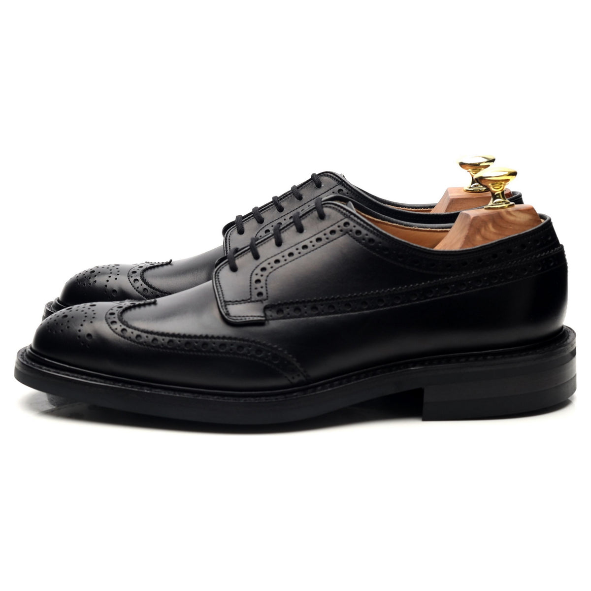 &#39;Grafton&#39; Black Leather Derby Brogues UK 7 F