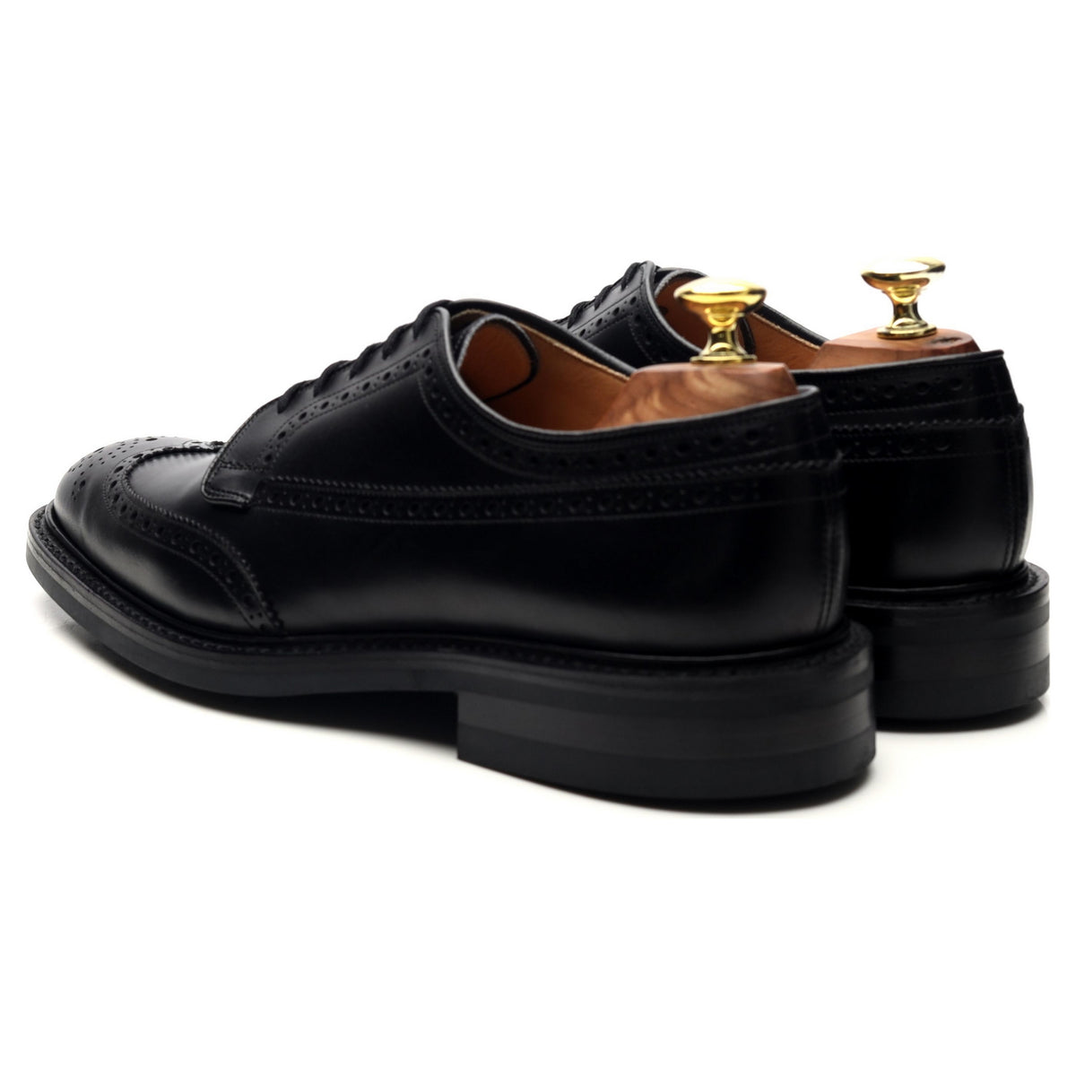 &#39;Grafton&#39; Black Leather Derby Brogues UK 7 F