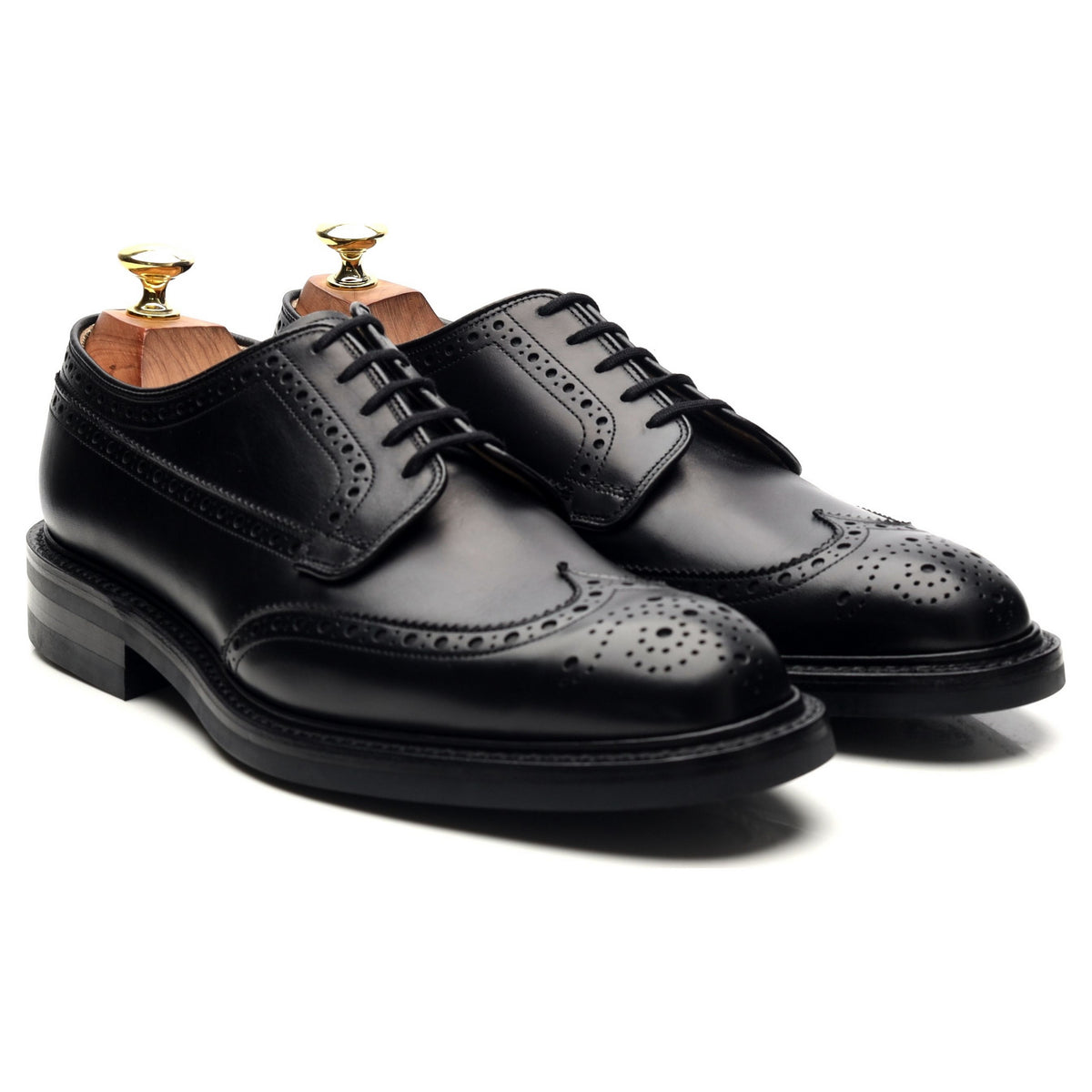 &#39;Grafton&#39; Black Leather Derby Brogues UK 7 F