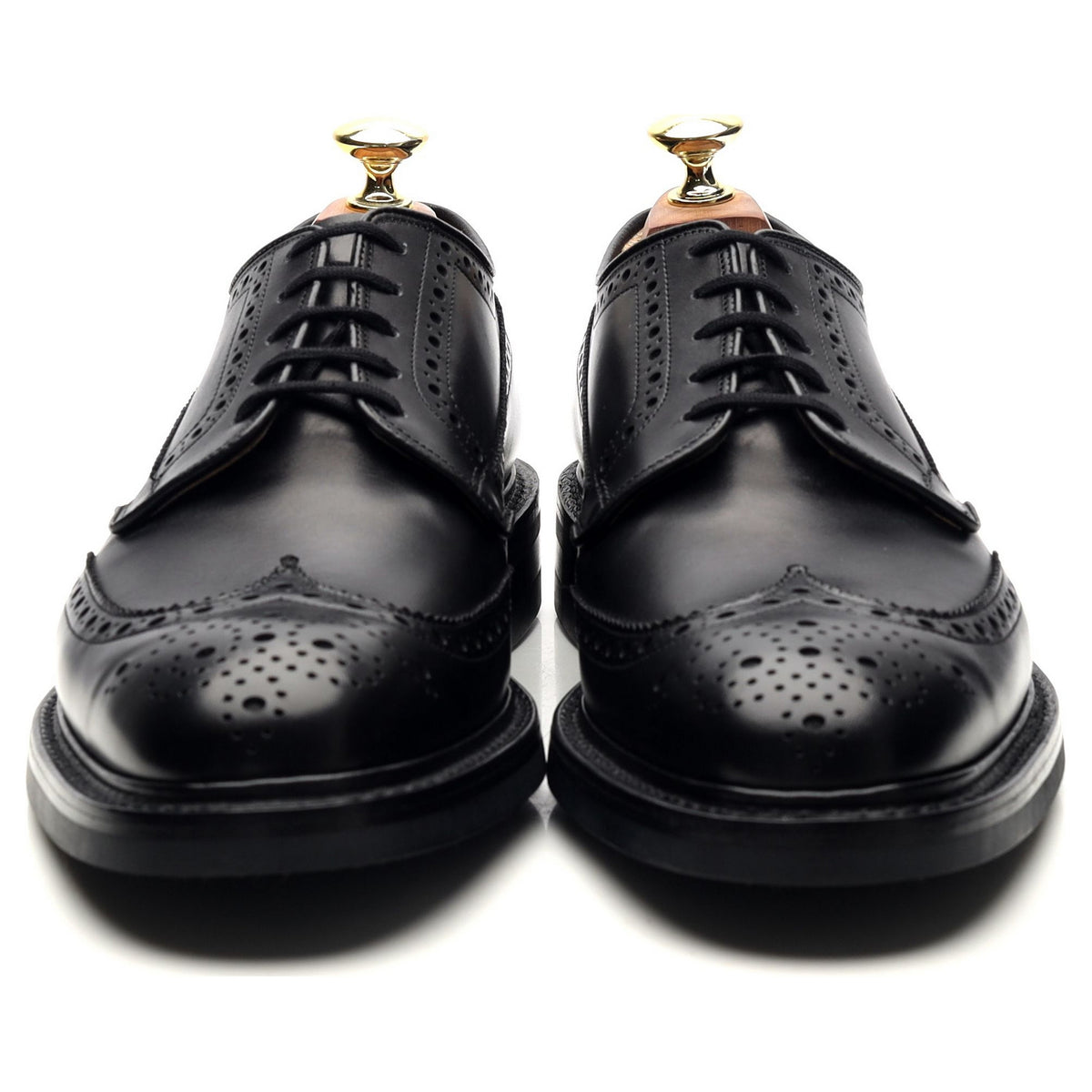 &#39;Grafton&#39; Black Leather Derby Brogues UK 7 F