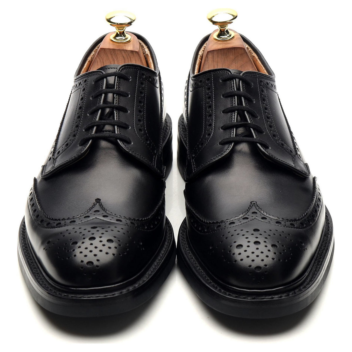 &#39;Grafton&#39; Black Leather Derby Brogues UK 7 F