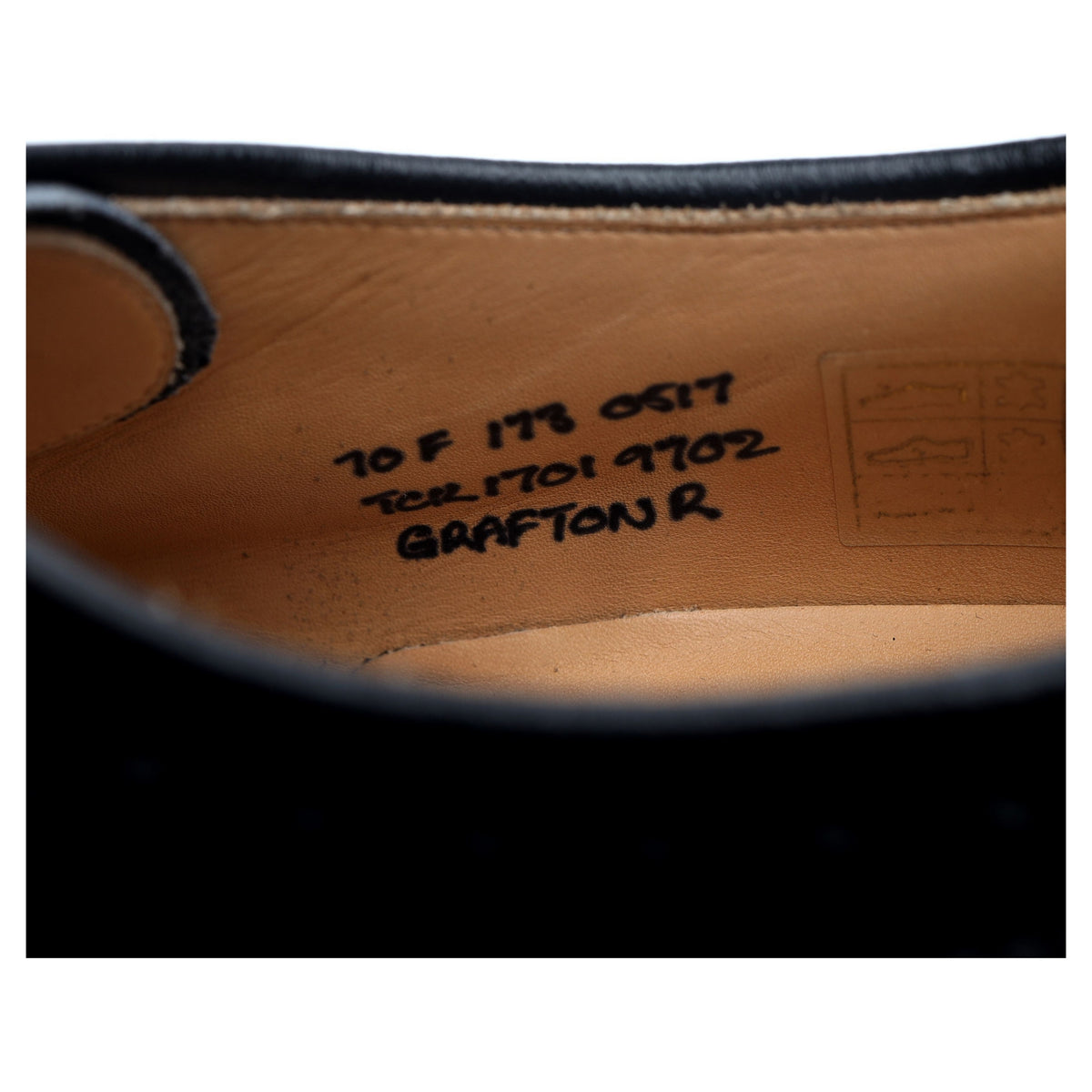 &#39;Grafton&#39; Black Leather Derby Brogues UK 7 F