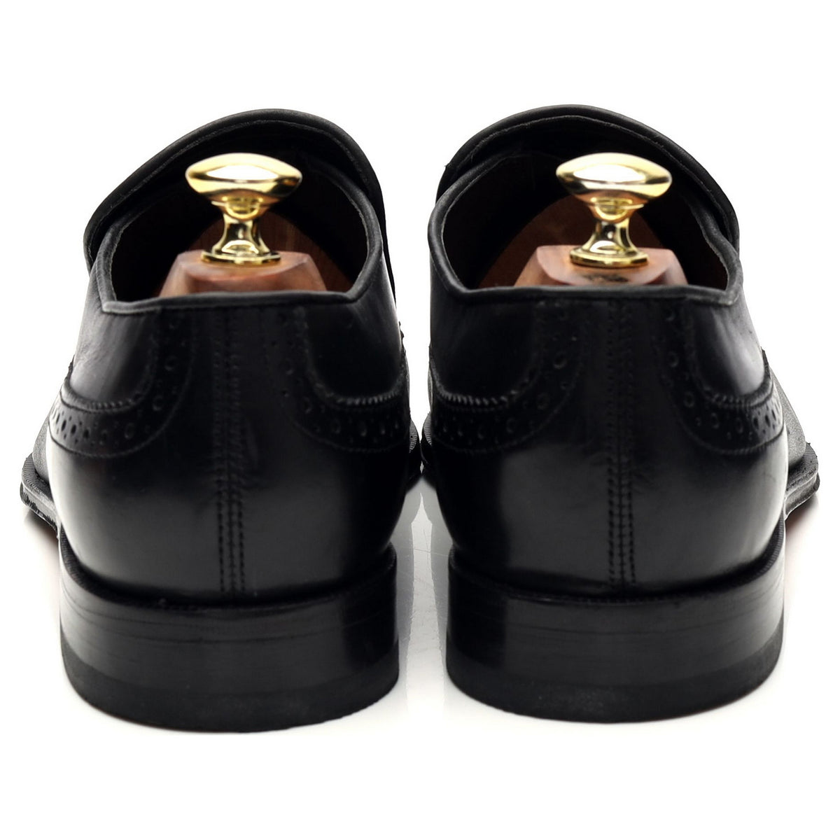 Black Leather Slip On Brogues UK 7