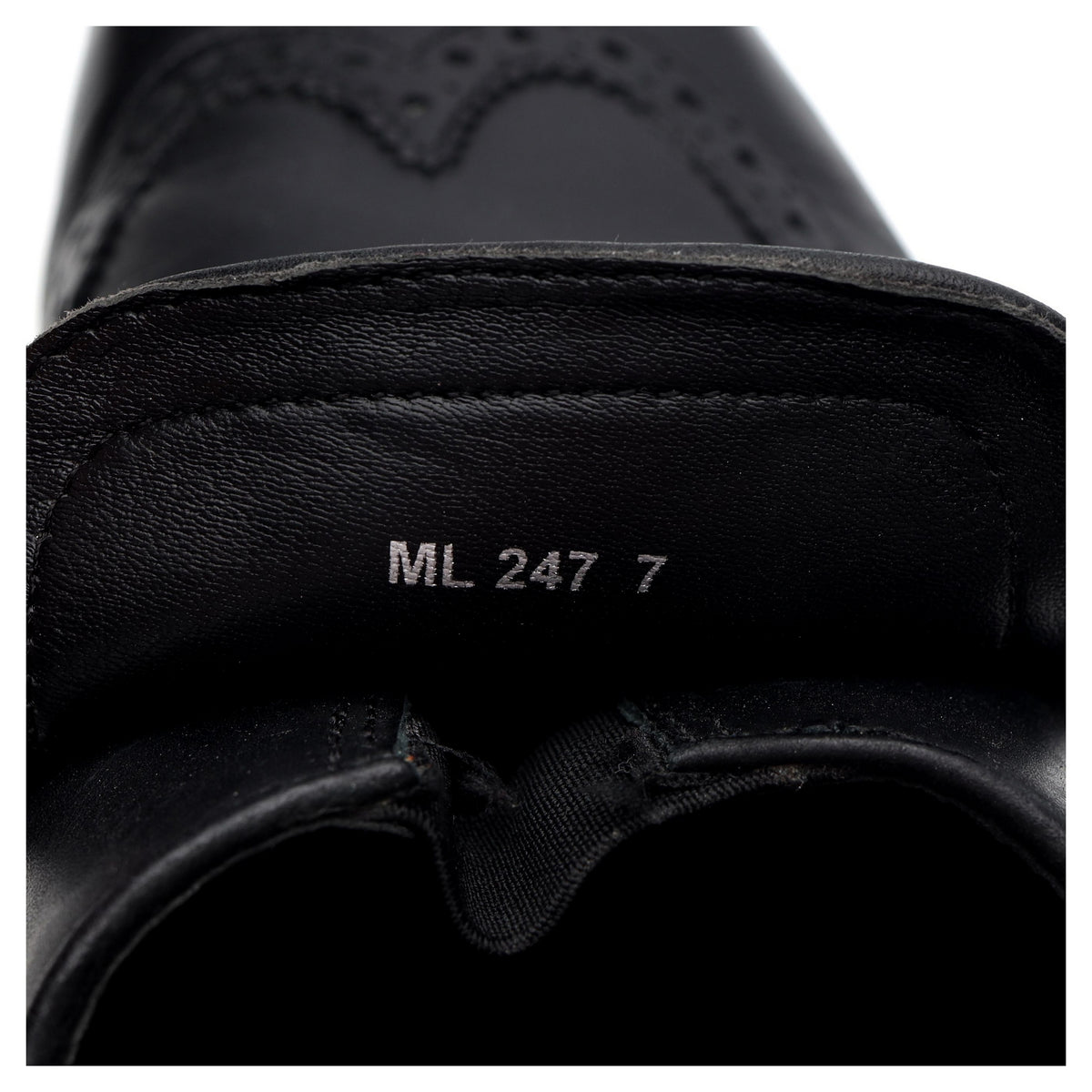 Black Leather Slip On Brogues UK 7