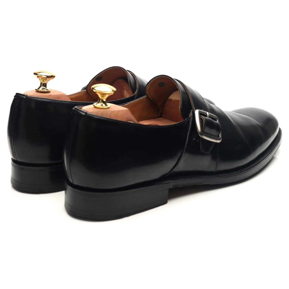 &#39;Westbury&#39; Black Leather Monk Strap UK 11 F