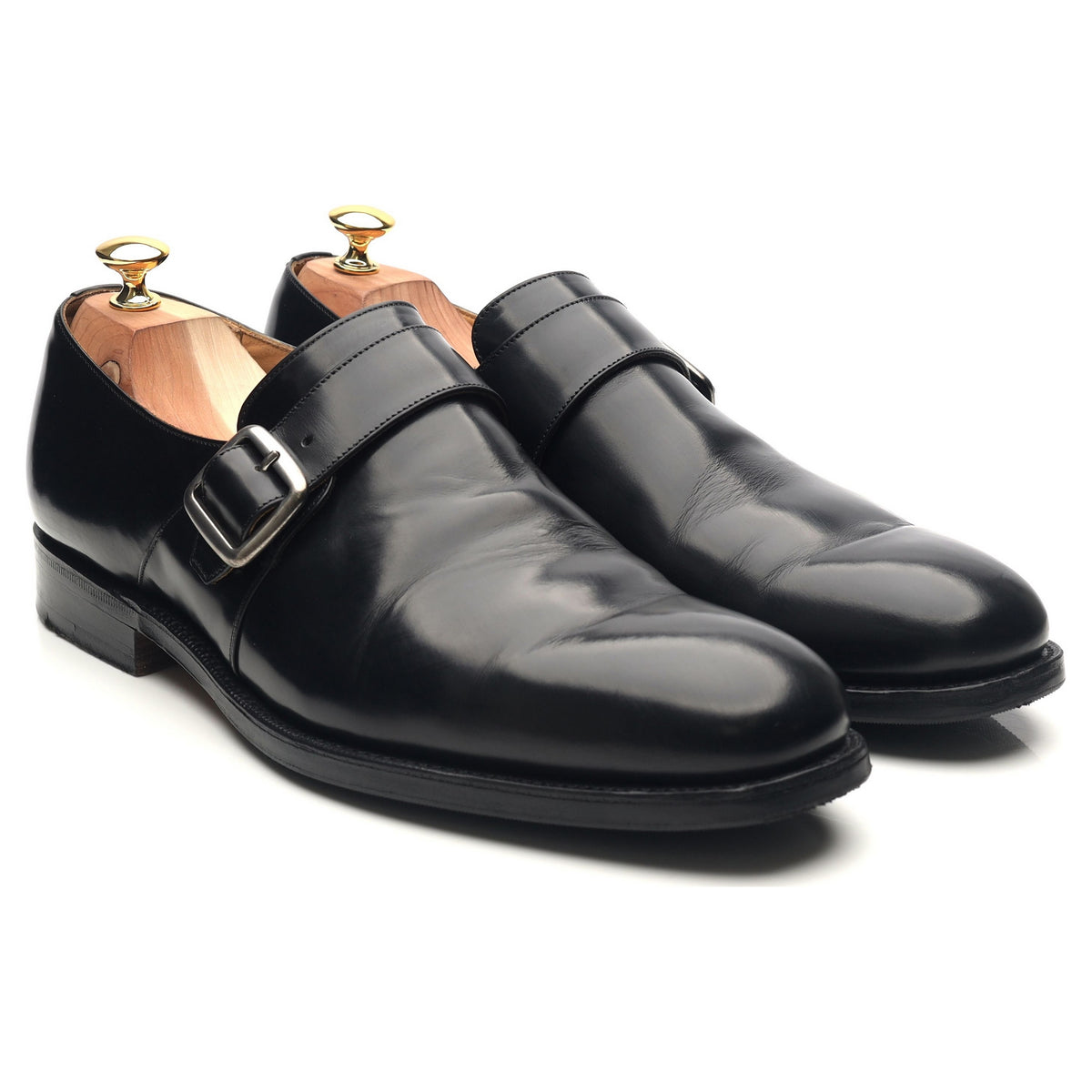 &#39;Westbury&#39; Black Leather Monk Strap UK 11 F