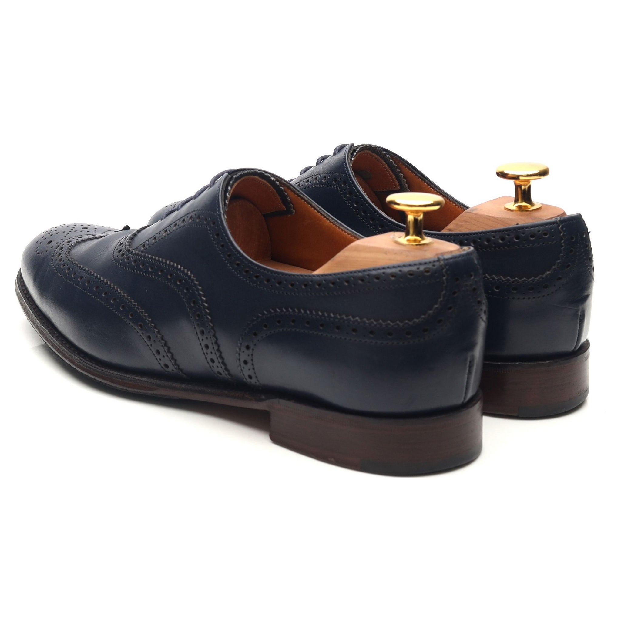 Alden x Brogue Blue Suede Shoes 7.5D