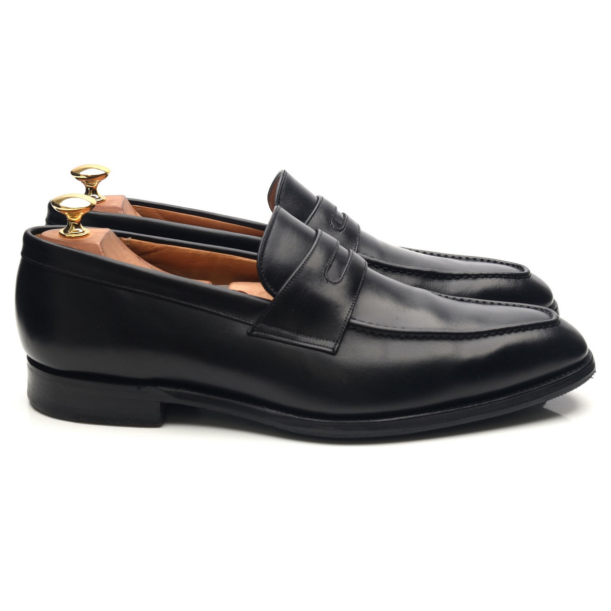 Gieves &amp; Hawkes Black Leather Loafers UK 9.5 F
