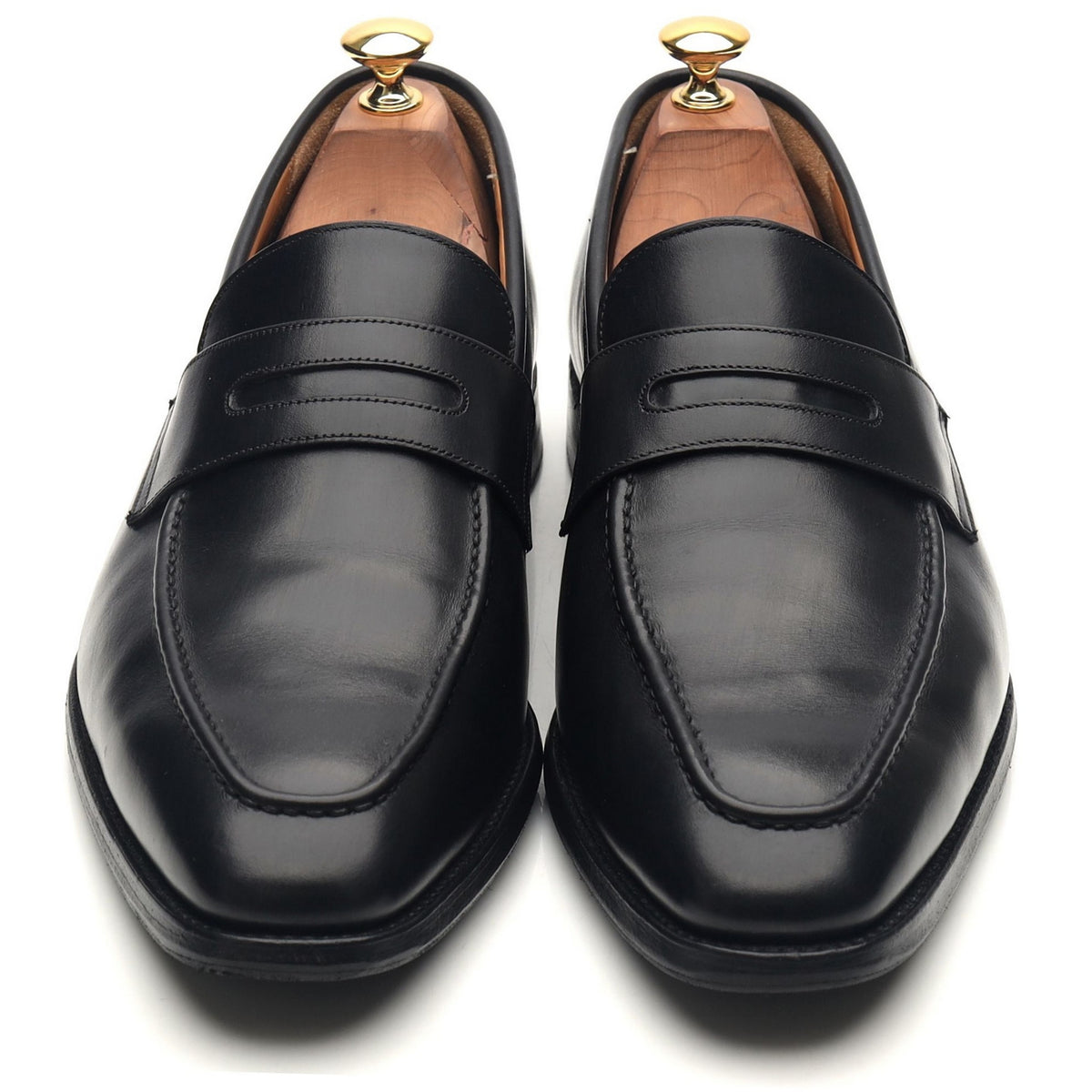 Gieves &amp; Hawkes Black Leather Loafers UK 9.5 F