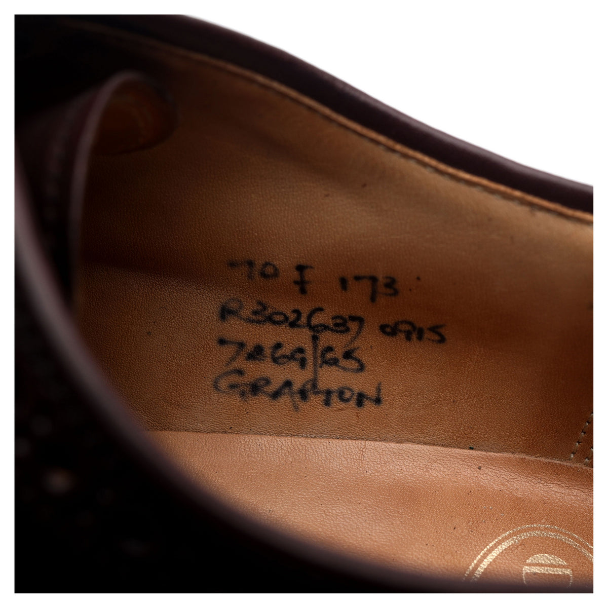 &#39;Grafton&#39; Burgundy Cordovan Leather Derby Brogues UK 7 F