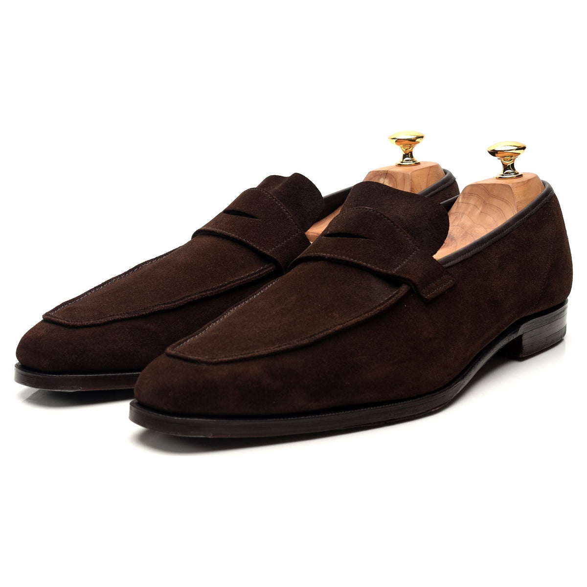 &#39;George&#39; Dark Brown Suede Loafers UK 11 E