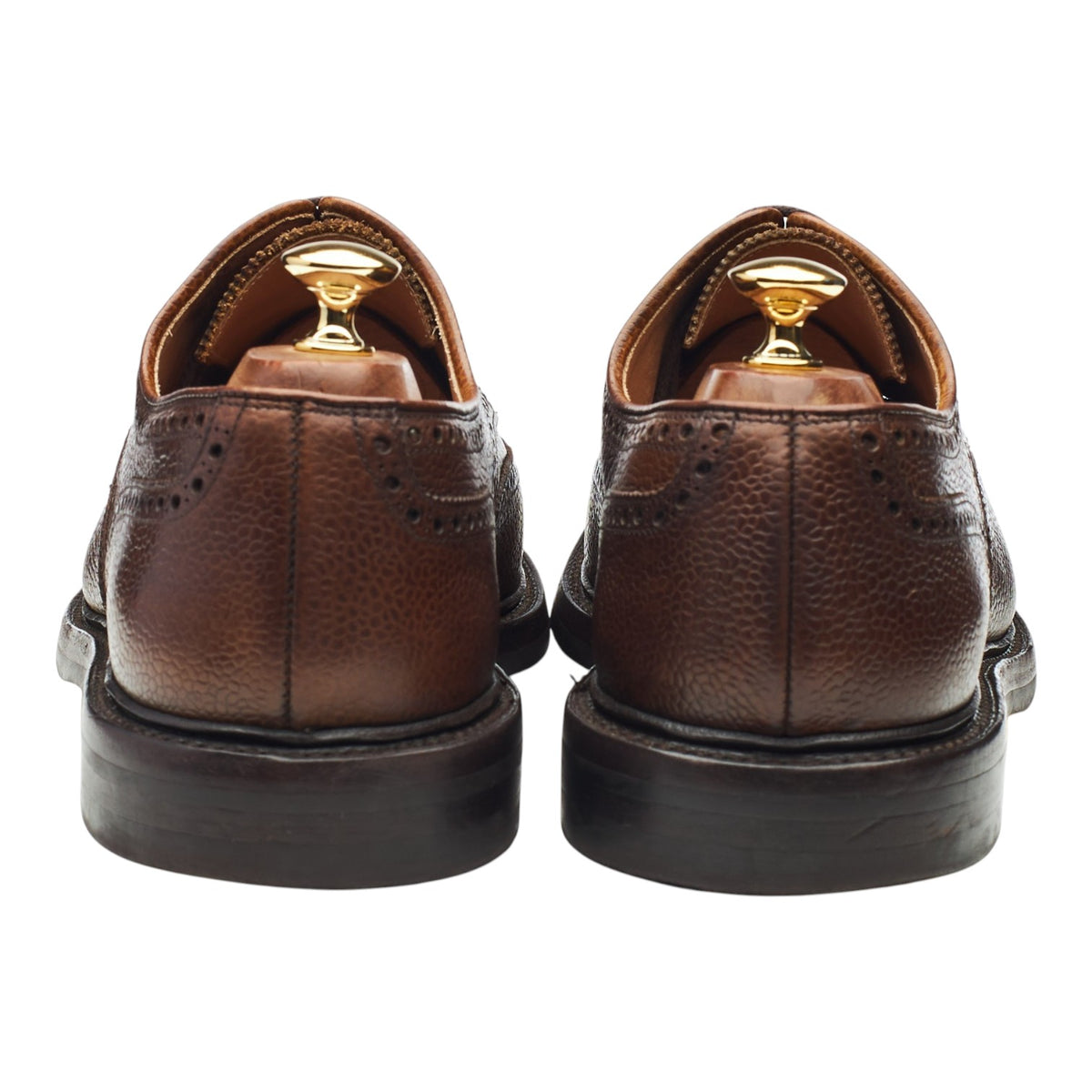 'Pembroke' Dark Brown Grain Leather Derby Brogues UK 10.5 E