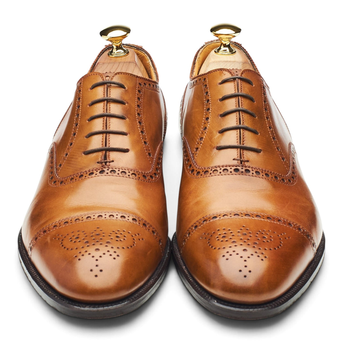 Esquire 'Cadogan' Tan Brown Leather Oxford Brogues UK 8.5 E