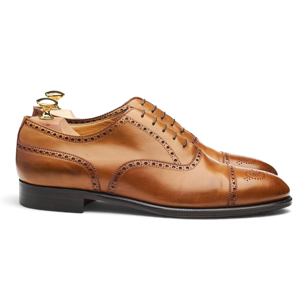 Esquire 'Cadogan' Tan Brown Leather Oxford Brogues UK 8.5 E