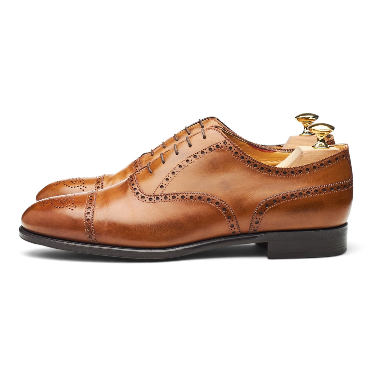 Esquire 'Cadogan' Tan Brown Leather Oxford Brogues UK 8.5 E