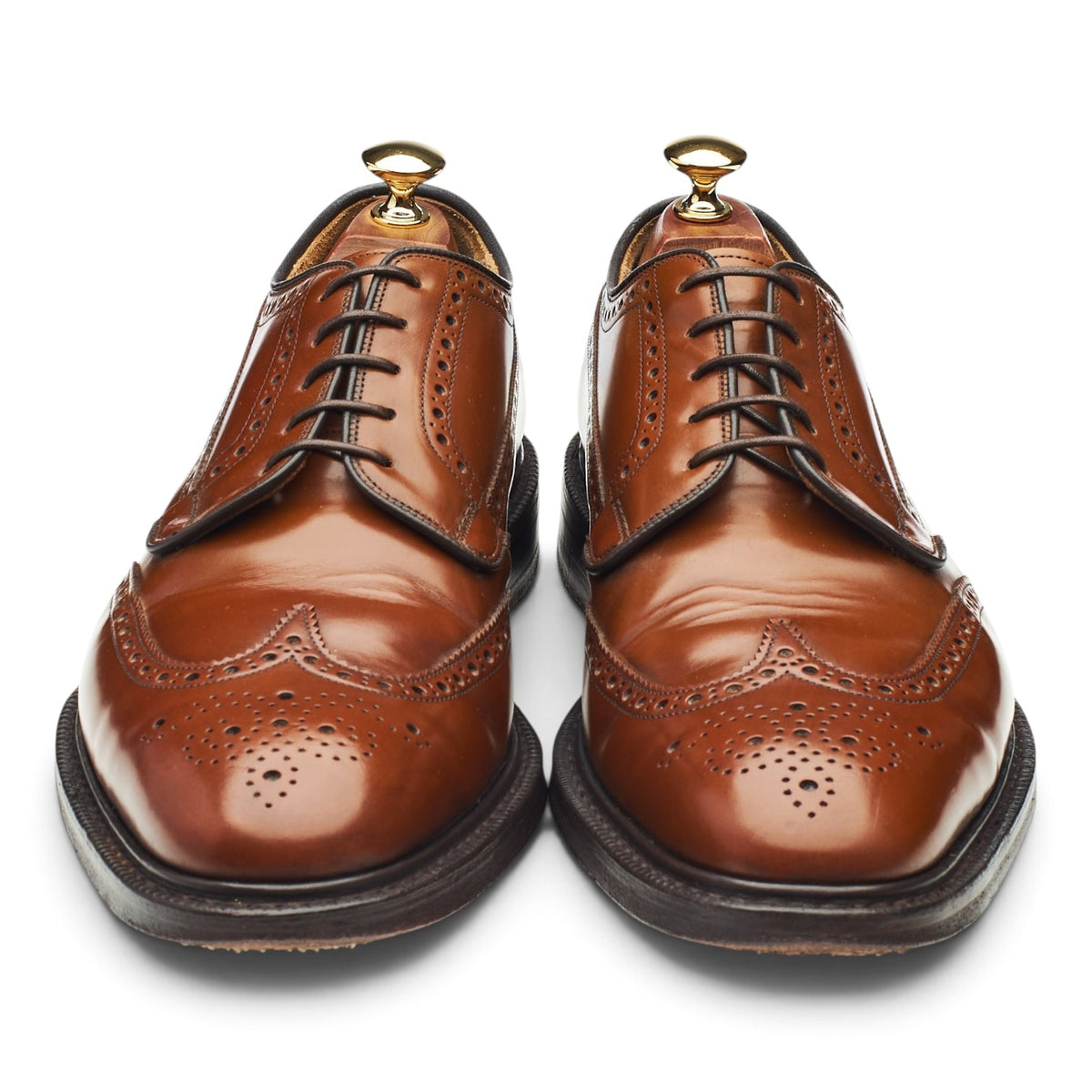 'Grafton' Tan Brown Leather Derby Brogues UK 9.5 F