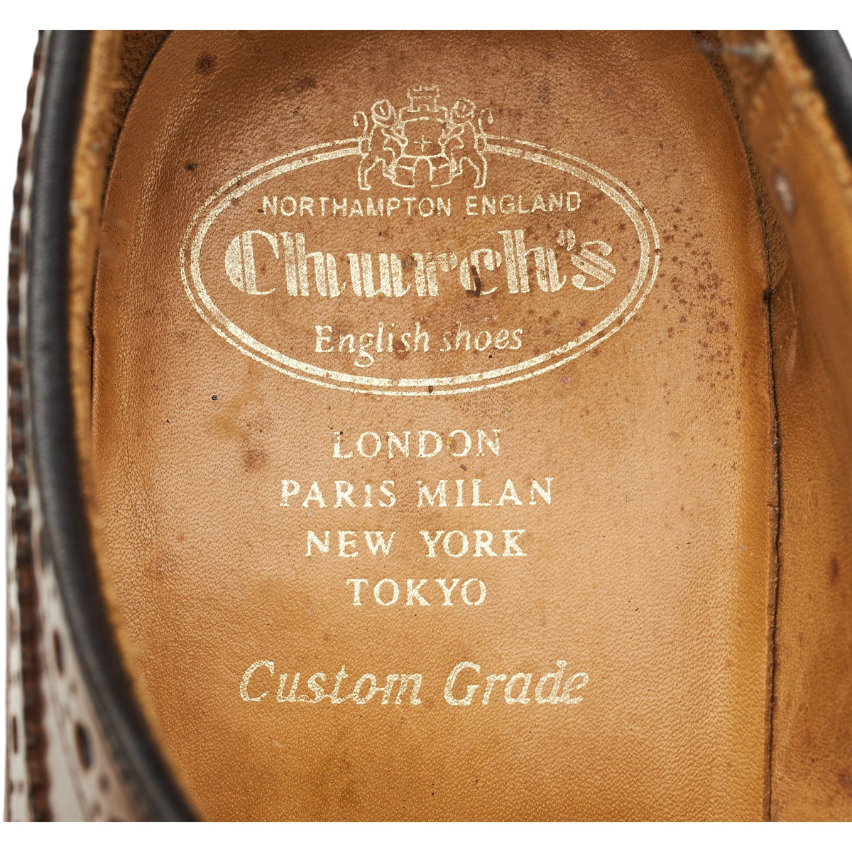 'Grafton' Tan Brown Leather Derby Brogues UK 9.5 F