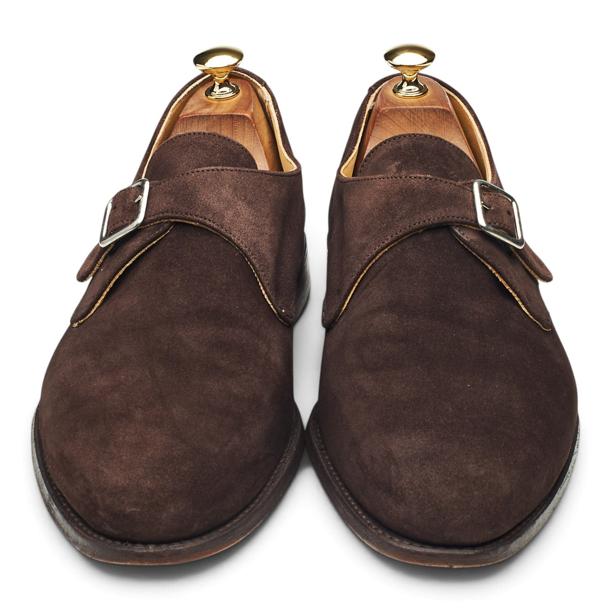 'Lewiston' Dark Brown Suede Monk Strap UK 10