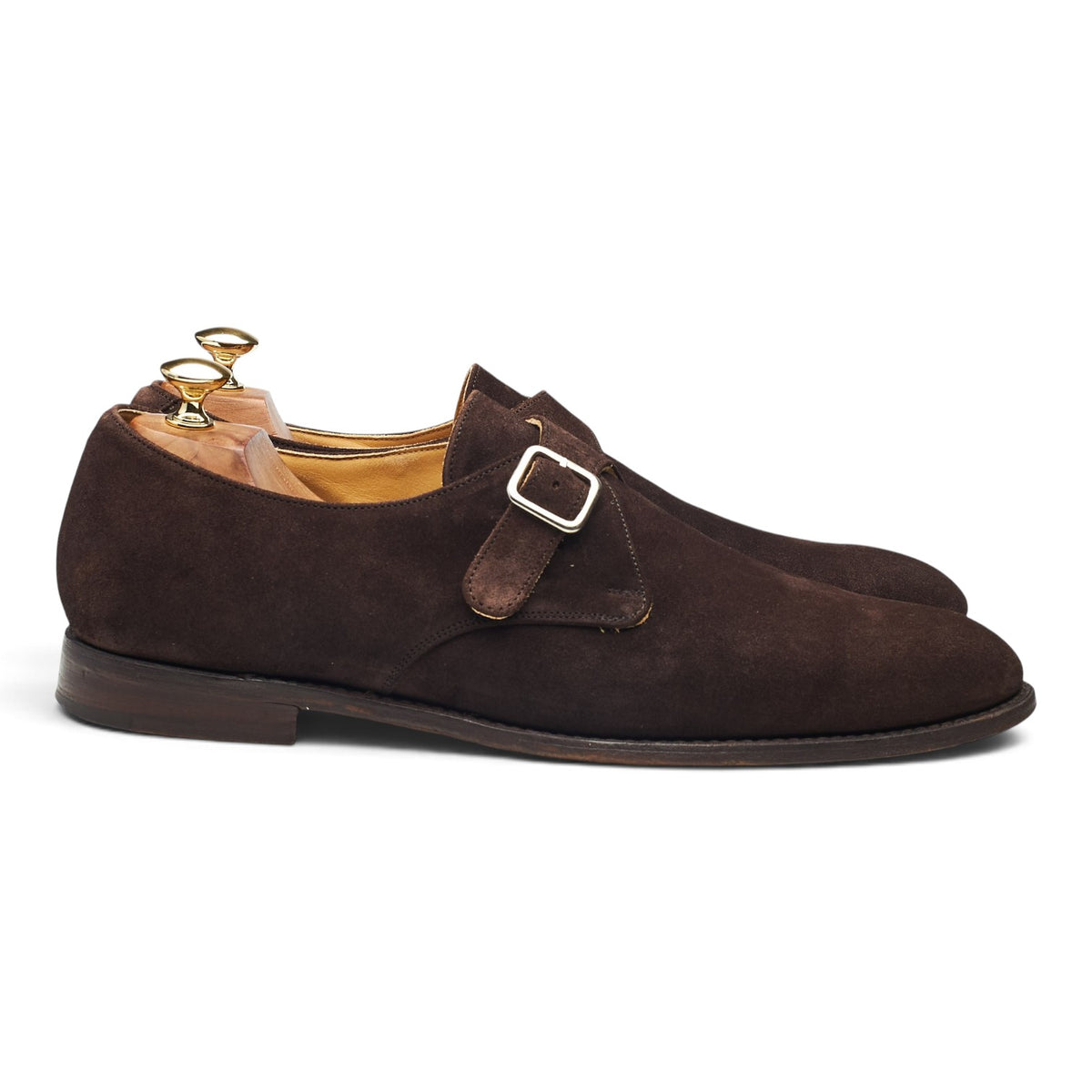 'Lewiston' Dark Brown Suede Monk Strap UK 10