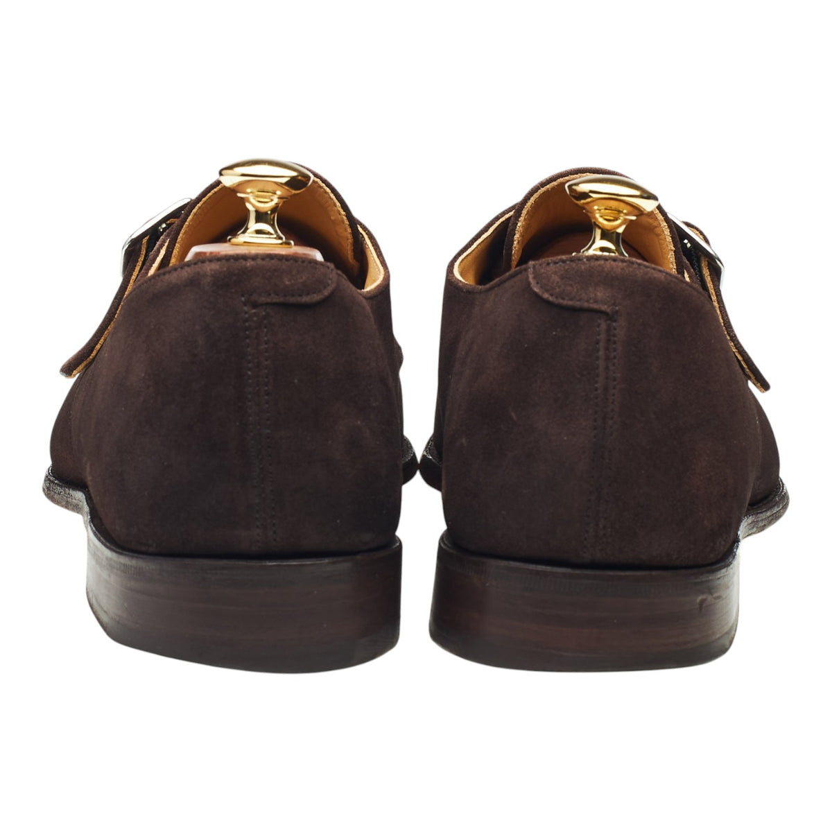 'Lewiston' Dark Brown Suede Monk Strap UK 10