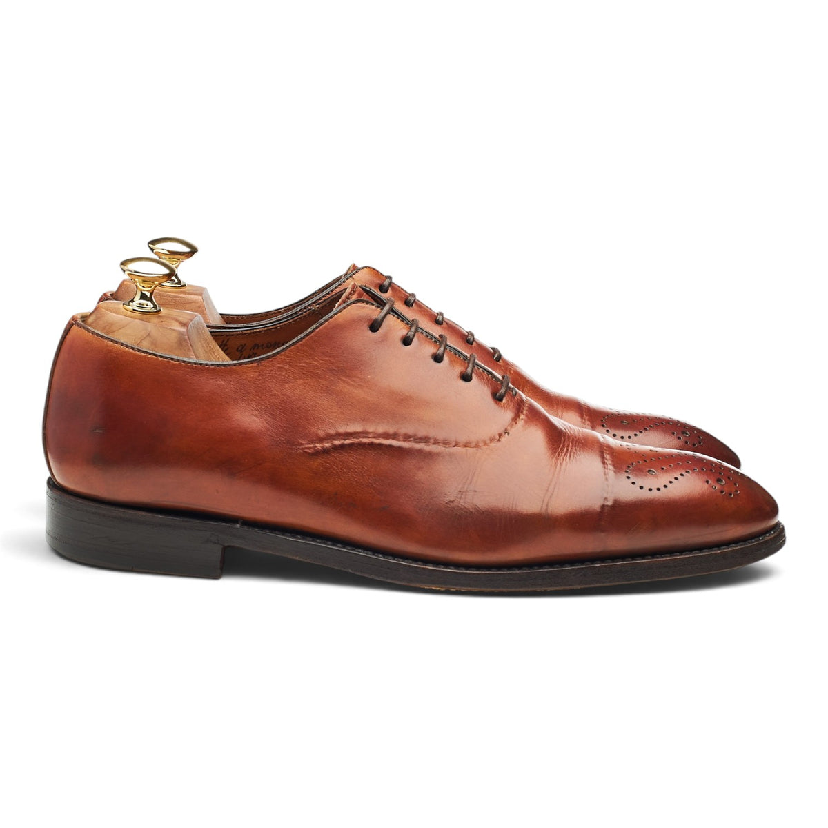 'Vittorio II' Tan Brown Museum Leather Wholecut Oxford UK 9 EU 43