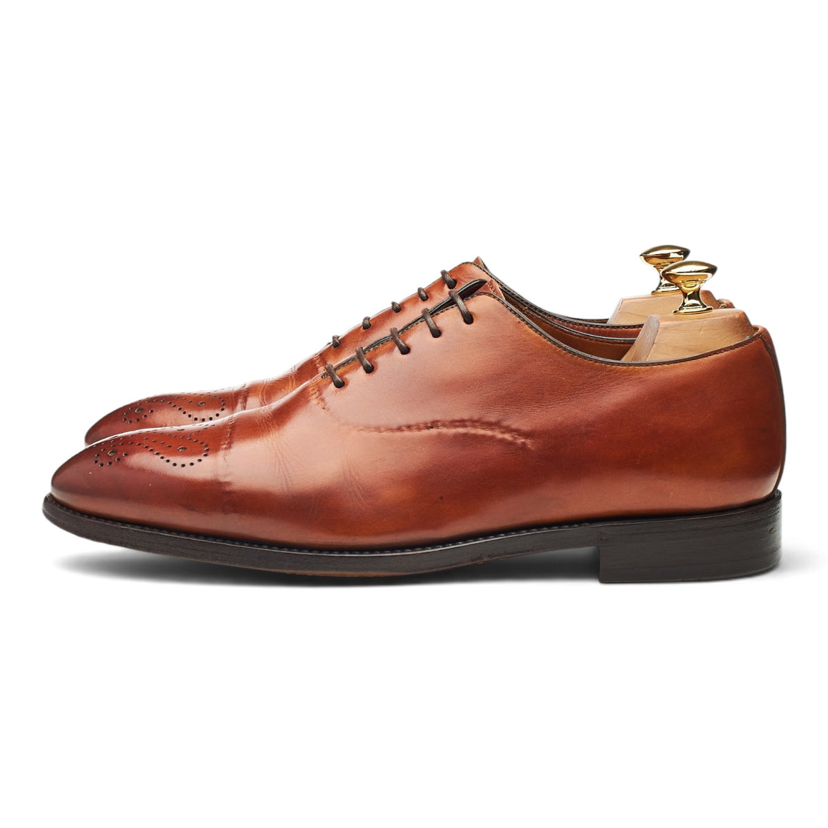 'Vittorio II' Tan Brown Museum Leather Wholecut Oxford UK 9 EU 43